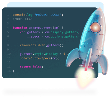 rocket and code icon